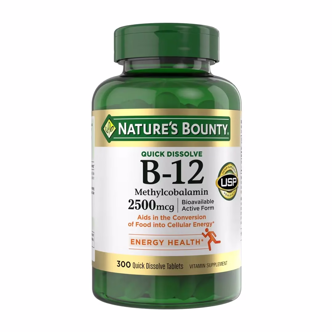 Vitamina B-12 Nature's Bounty 2500 mcg, 300 comprimidos de disolución rápida