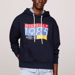 Sudadera con capucha con gráfico del equipo Hilfiger